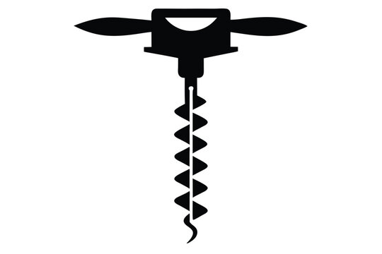 corkscrew line art silhouette vector illustration