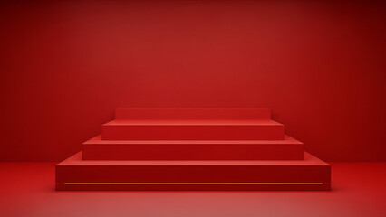 Minimalist red staircase