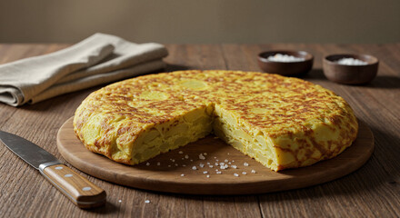 a freshly made Spanish tortilla (tortilla espa&ntilde;ola) 