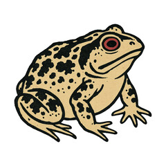 Naklejka premium PNG Vintage toad illustration with details.