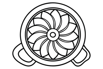 Obraz premium cooling fan line art silhouette vector illustration