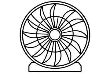Obraz premium cooling fan line art silhouette vector illustration