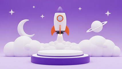 Rocket launching into space