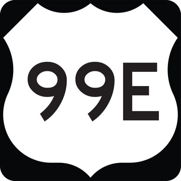 US Route 99E Highway Shield Highway Marker Design Editable Vector 