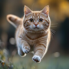 The cat is running
