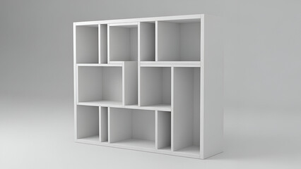 Modern white cube shelving unit