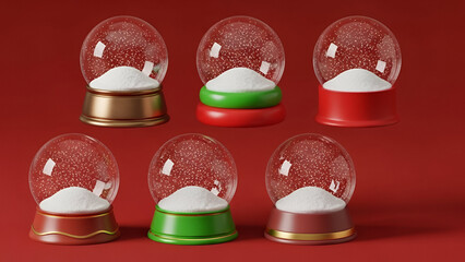 Colorful snow globe collection