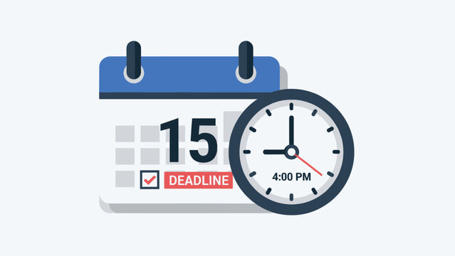 Deadline Date and Time Management Concept Icon