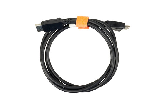 computer monitor display port cable isolated on white or transparent png