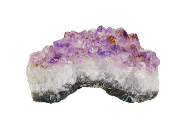 purple amethyst natural formation stone isolated on white or transparent png