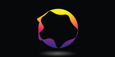 Beautifully shining colour wheel on black background.