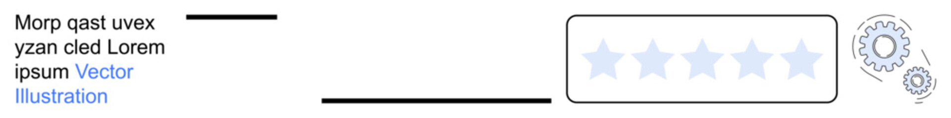 Feedback analysis, service quality, performance metrics, customer satisfaction, usability testing, and user behavior. Five-star rating with gear symbol. Feedback analysis and service quality concept