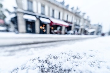 Obraz premium Severe winter blizzard paralyzing city infrastructure and transportation systems.