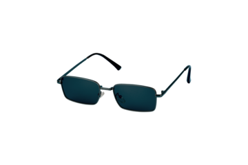 Black vintage classic metal sunglasses isolated on transparent background. Png file