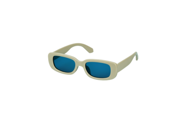 Cream woman retro style plastic sunglasses isolated on transparent background. Png file