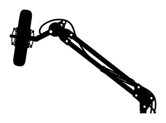 Boom Microphone Icon - Minimalist Vector Silhouette © Tharindu