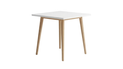 Fototapeta premium Modern square table PNG isolated on transparent background, minimalist design with light wood legs, furniture for dining or living room