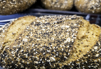Artisan bread in a bakery
