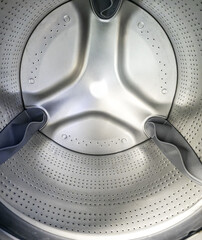 Interior of an industrial washing machine