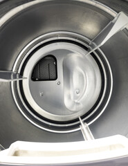 Interior of an industrial washing machine