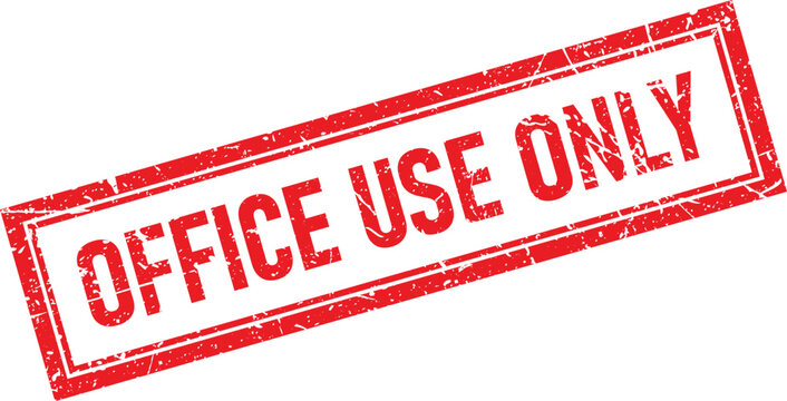 Distressed Office Use Only Text Rectangular Rubber Stamp Impression Isolated on White