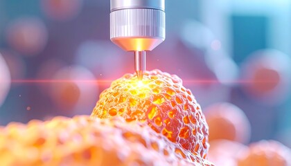 A detailed image of nanotechnology, highlighting a precise process