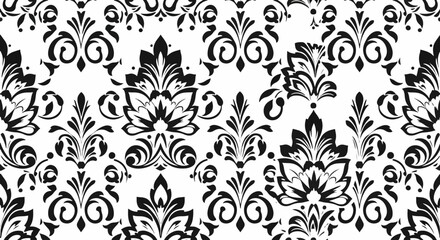 Vintage Inspired Seamless Damask Ornament Pattern