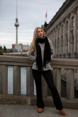 young woman in a black dress