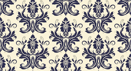 Obraz premium Decorative Seamless Damask Classic Wallpaper Pattern