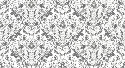 Fototapeta premium Elegant Seamless Damask Floral Background Pattern