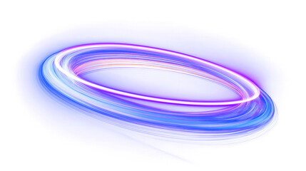 Obraz premium Swirling Elliptical Light Trails in Purple and Blue Hues