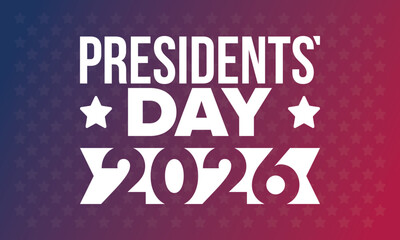 Fototapeta premium Happy Presidents day in United States. Washington's Birthday. Federal holiday in America. Celebrated in February. Patriotic american elements. Poster, banner and background. Vector illustration