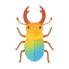 PNG Colorful watercolor beetle illustration.