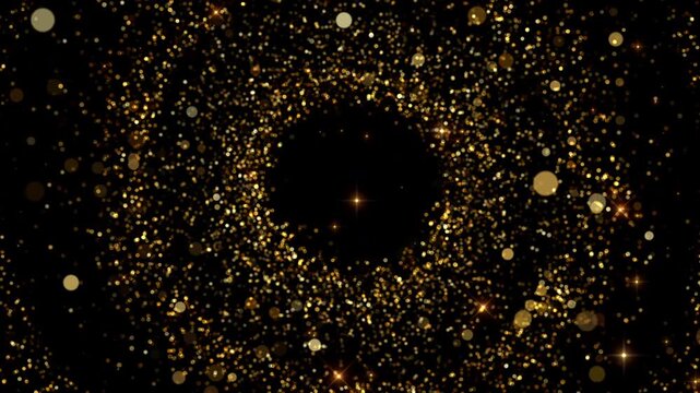 gold award sparkles particles decoration animation center circle