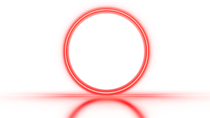 Simple Red Neon Light Ring with Reflection