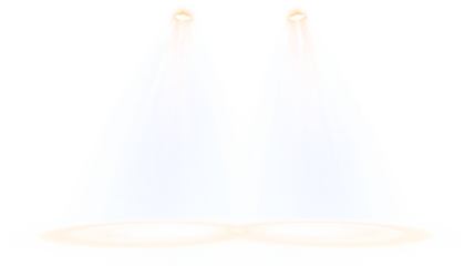 Pair of Golden Spotlights for a Presentation