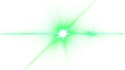 Powerful Green Anamorphic Lens Flare Starburst