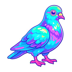 Obraz premium PNG Colorful vibrant pigeon illustration