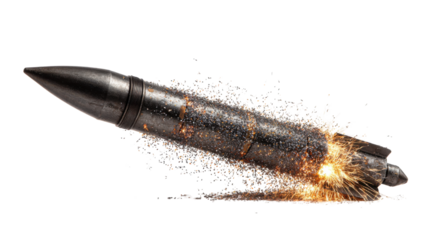 Fireworks rocket with sparks isolated on white background 