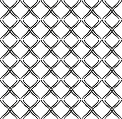 Abstract hand drawn geometric pattern with jagged black lines on white background