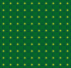 Abstract geometric pattern with stars on green background 