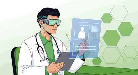 Future of medicine doctor using advanced augmented reality for healthcare innovation