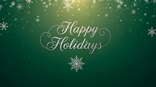 Festive holiday greeting with snowflakes and sparkling lights