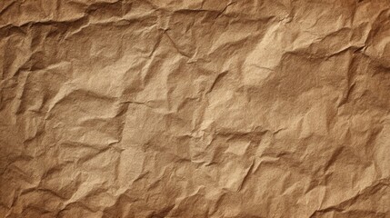 Fototapeta premium Crumpled brown paper background texture