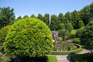 The picturesque park of the Orekhovno estate. Orekhovno village, Pustoshkinsky district, Pskov region, Russia