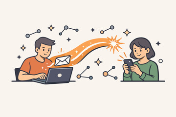 Message to mobile: fast communication flow between laptop and smartphone