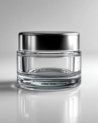 Empty Glass Cream Jar