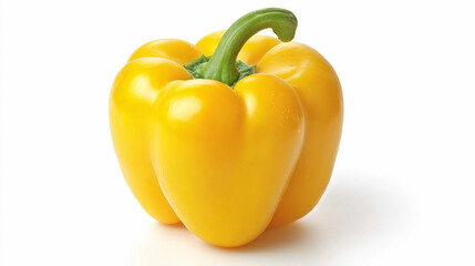 Yellow bell pepper on a plain background ready for cooking or serving