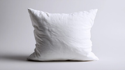 White pillow placed on a plain background for product display