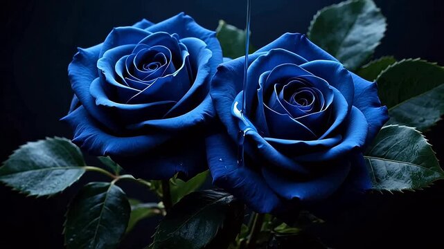 DeepBlueRosesonDarkBackground
